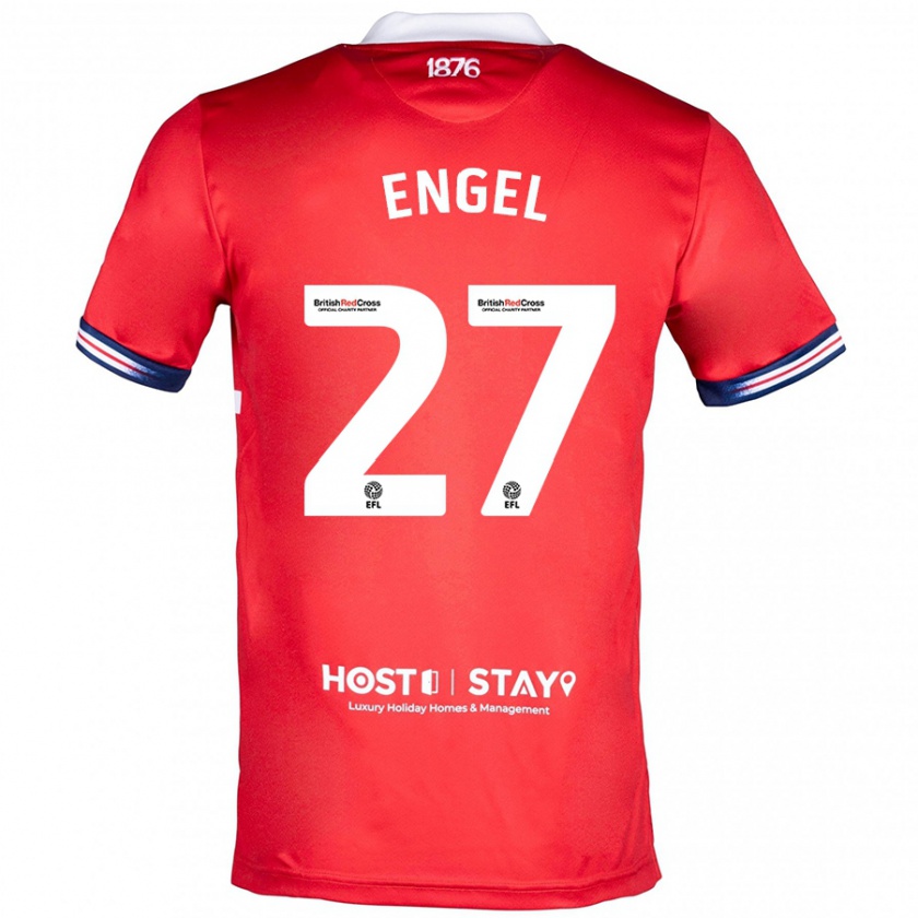 Kandiny Enfant Maillot Lukas Engel #27 Rouge Tenues Domicile 2023/24 T-Shirt