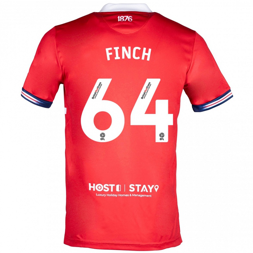 Kandiny Enfant Maillot Sonny Finch #64 Rouge Tenues Domicile 2023/24 T-Shirt