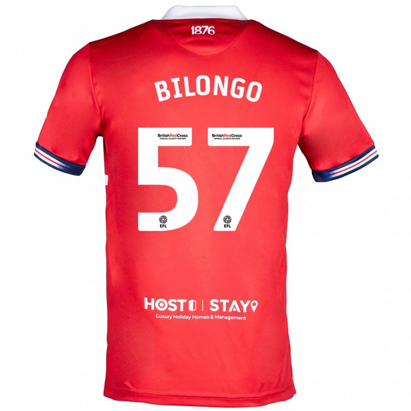 Kandiny Enfant Maillot Bryant Bilongo #57 Rouge Tenues Domicile 2023/24 T-Shirt