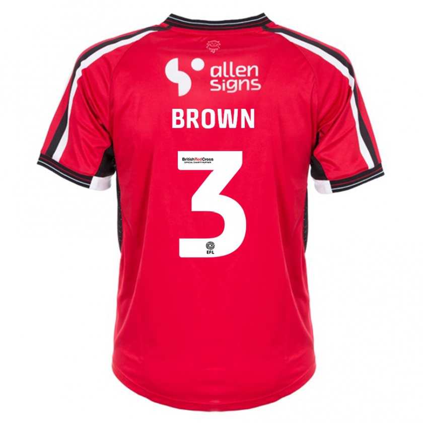 Kandiny Enfant Maillot Jaden Brown #3 Rouge Tenues Domicile 2023/24 T-Shirt