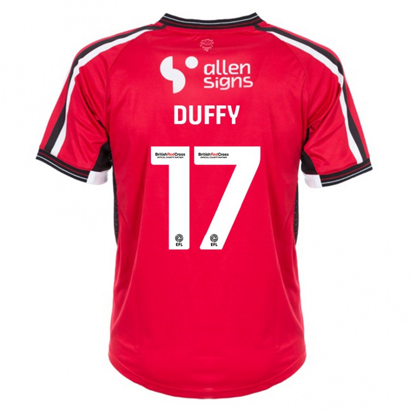 Kandiny Enfant Maillot Dylan Duffy #17 Rouge Tenues Domicile 2023/24 T-Shirt