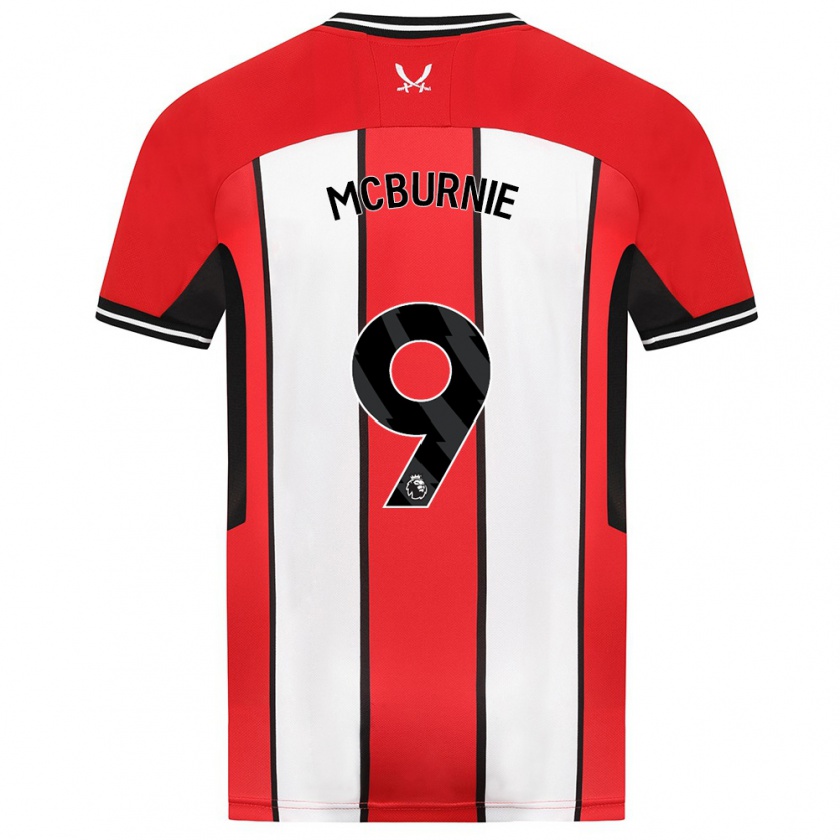 Kandiny Enfant Maillot Oli Mcburnie #9 Rouge Tenues Domicile 2023/24 T-Shirt