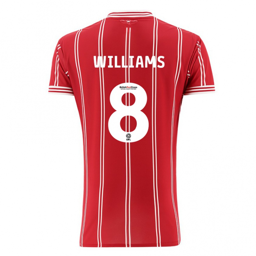 Kandiny Enfant Maillot Joe Williams #8 Rouge Tenues Domicile 2023/24 T-Shirt