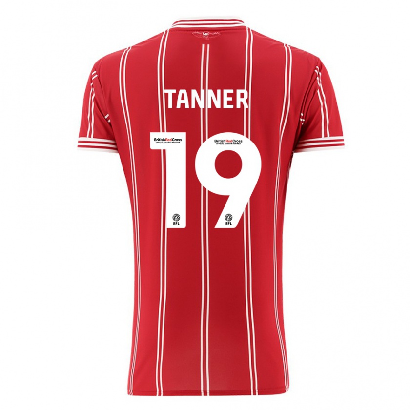 Kandiny Enfant Maillot George Tanner #19 Rouge Tenues Domicile 2023/24 T-Shirt