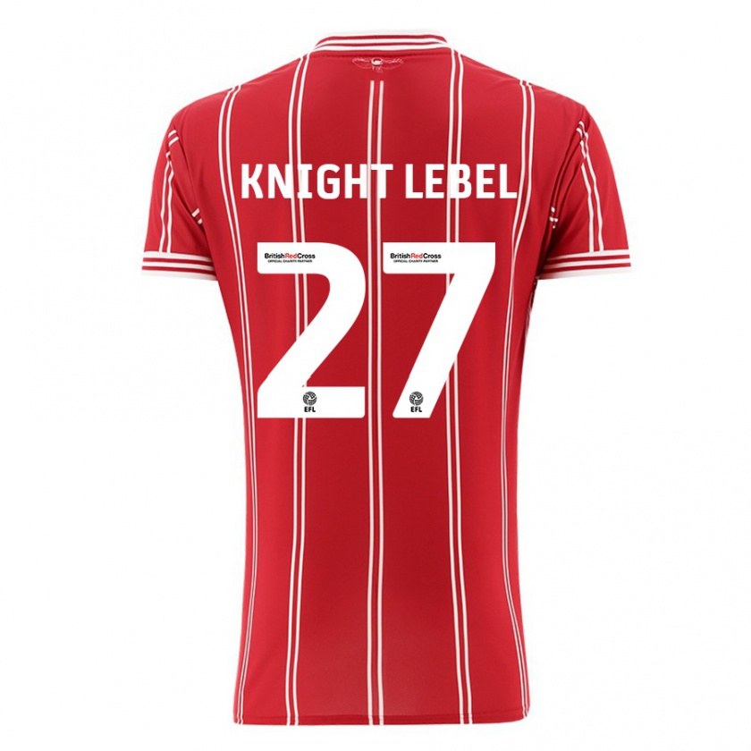 Kandiny Enfant Maillot Jamie Knight-Lebel #27 Rouge Tenues Domicile 2023/24 T-Shirt