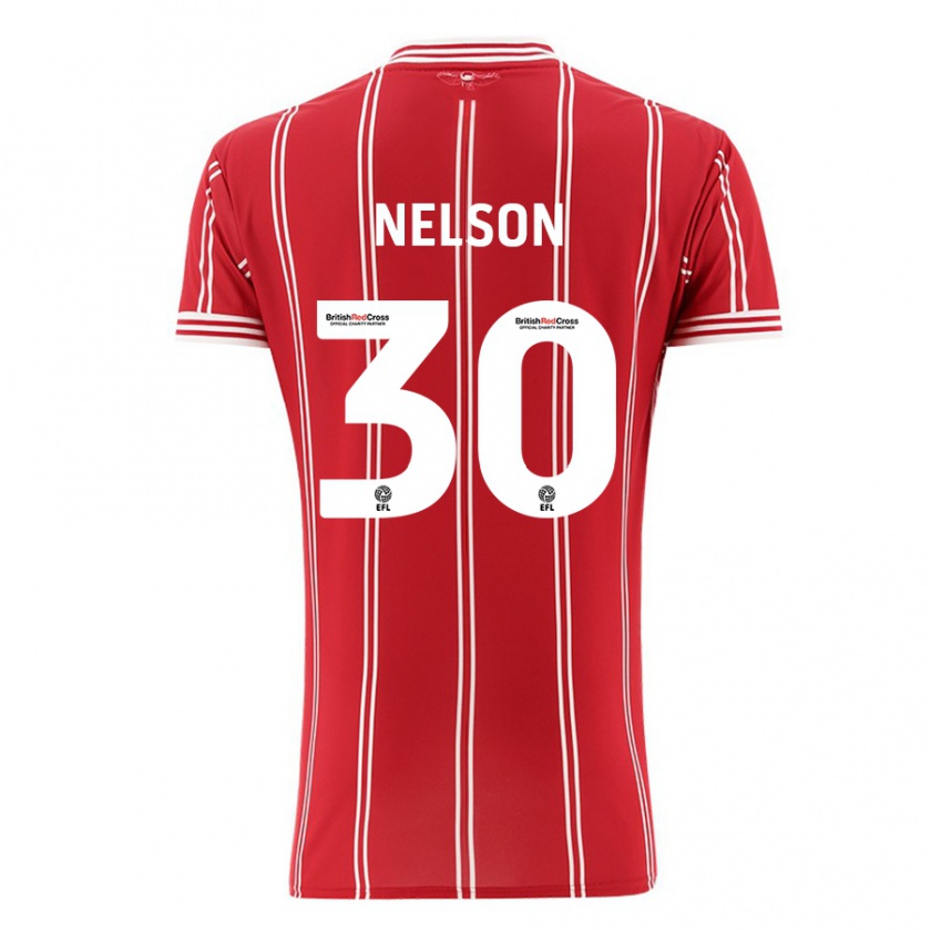 Kandiny Enfant Maillot Raekwon Nelson #30 Rouge Tenues Domicile 2023/24 T-Shirt