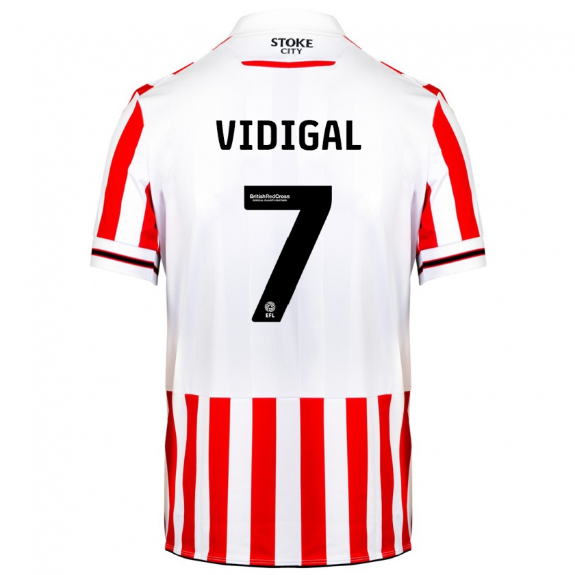 Kandiny Enfant Maillot André Vidigal #7 Rouge Blanc Tenues Domicile 2023/24 T-Shirt