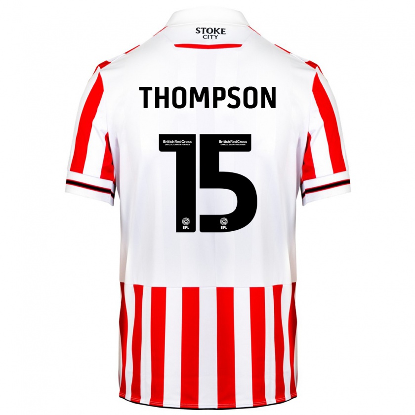 Kandiny Enfant Maillot Jordan Thompson #15 Rouge Blanc Tenues Domicile 2023/24 T-Shirt