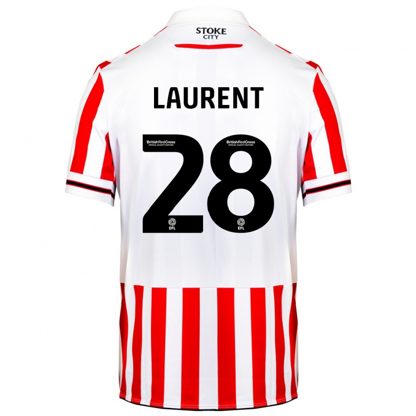 Kandiny Enfant Maillot Josh Laurent #28 Rouge Blanc Tenues Domicile 2023/24 T-Shirt