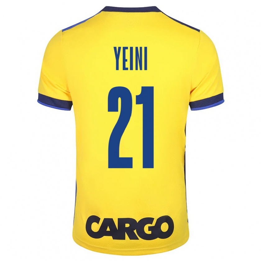 Kandiny Enfant Maillot Sheran Yeini #21 Jaune Tenues Domicile 2023/24 T-Shirt