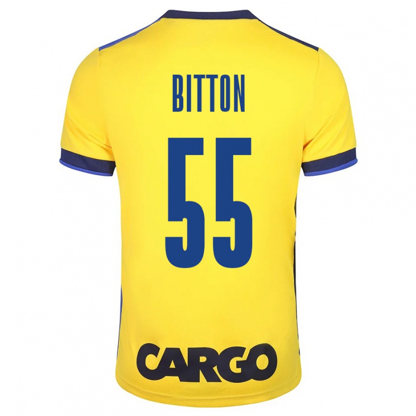 Kandiny Enfant Maillot Nir Bitton #55 Jaune Tenues Domicile 2023/24 T-Shirt