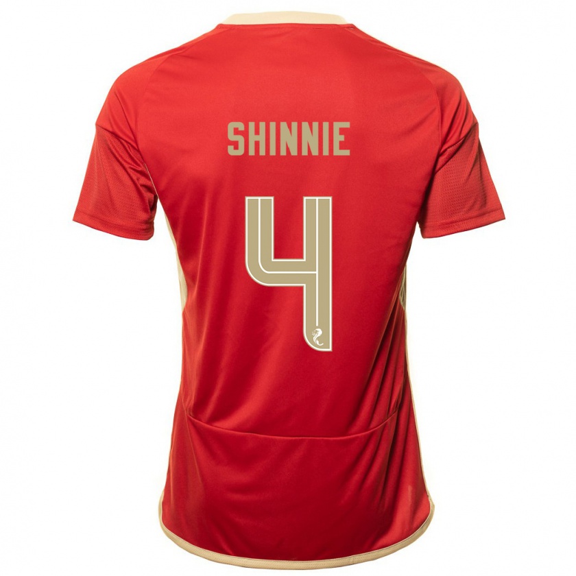 Kandiny Enfant Maillot Graeme Shinnie #4 Rouge Tenues Domicile 2023/24 T-Shirt