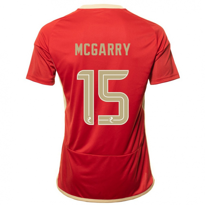 Kandiny Enfant Maillot James Mcgarry #15 Rouge Tenues Domicile 2023/24 T-Shirt