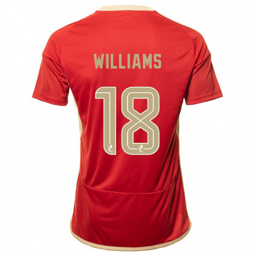 Kandiny Enfant Maillot Rhys Williams #18 Rouge Tenues Domicile 2023/24 T-Shirt