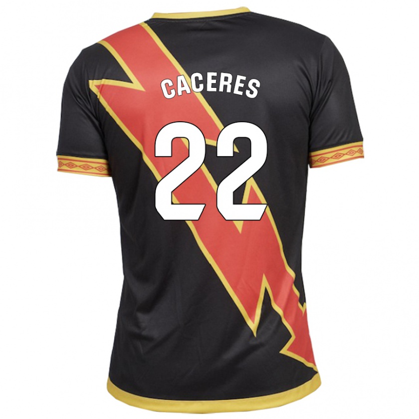 Kandiny Enfant Maillot Daniel Cáceres #22 Noir Tenues Extérieur 2023/24 T-Shirt