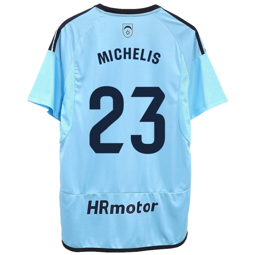 Kandiny Enfant Maillot Nikolaos Michelis #23 Bleu Tenues Extérieur 2023/24 T-Shirt