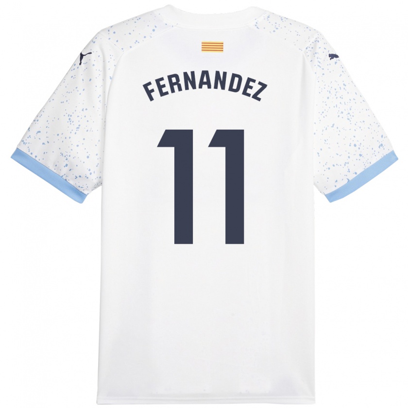 Kandiny Enfant Maillot Valery Fernández #11 Blanc Tenues Extérieur 2023/24 T-Shirt