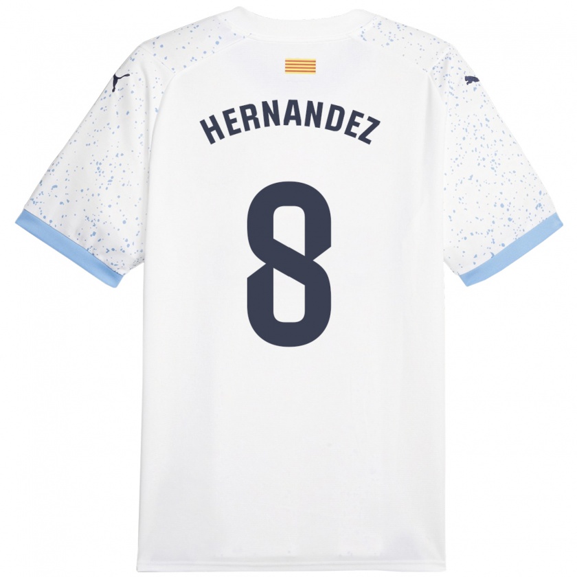 Kandiny Enfant Maillot Sofia Hernández #8 Blanc Tenues Extérieur 2023/24 T-Shirt