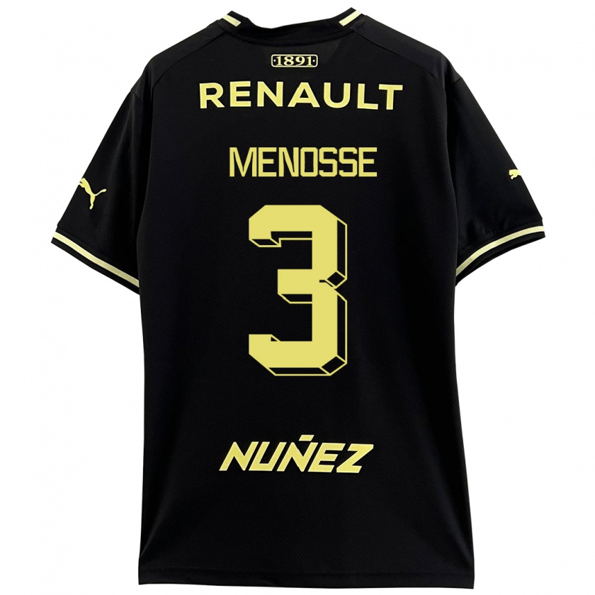 Kandiny Enfant Maillot Hernán Menosse #3 Noir Tenues Extérieur 2023/24 T-Shirt