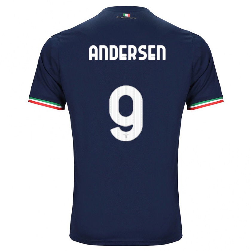 Kandiny Enfant Maillot Signe Holt Andersen #9 Marin Tenues Extérieur 2023/24 T-Shirt