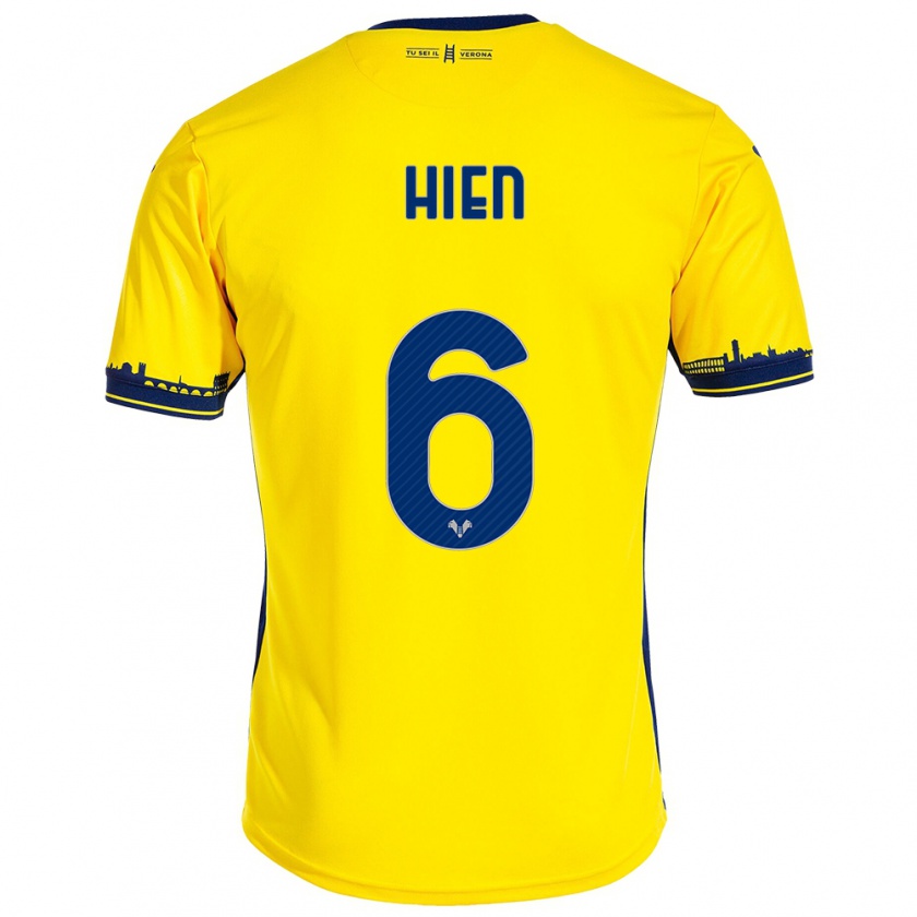 Kandiny Enfant Maillot Isak Hien #6 Jaune Tenues Extérieur 2023/24 T-Shirt