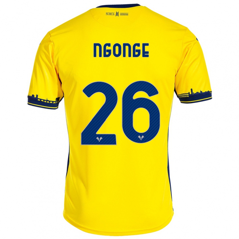 Kandiny Enfant Maillot Cyril Ngonge #26 Jaune Tenues Extérieur 2023/24 T-Shirt