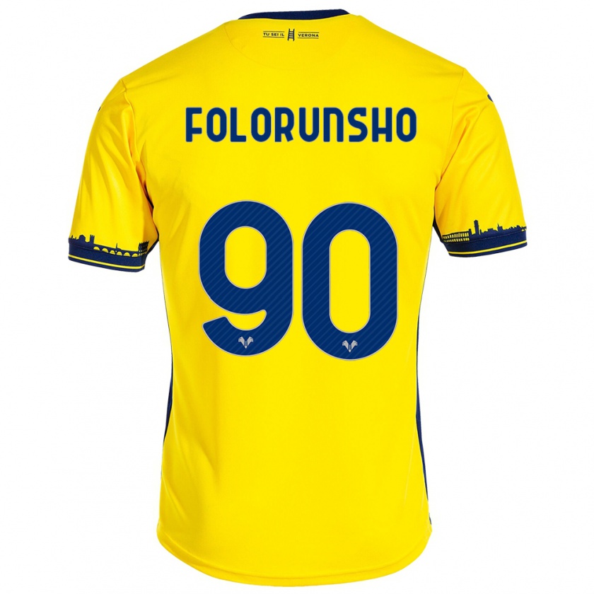 Kandiny Enfant Maillot Michael Folorunsho #90 Jaune Tenues Extérieur 2023/24 T-Shirt