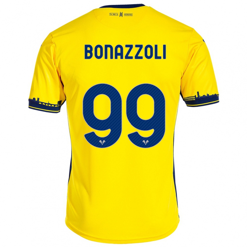 Kandiny Enfant Maillot Federico Bonazzoli #99 Jaune Tenues Extérieur 2023/24 T-Shirt