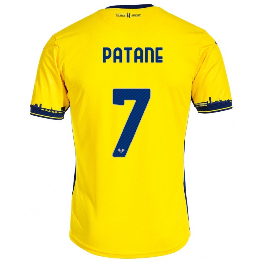 Kandiny Enfant Maillot Nicola Patanè #7 Jaune Tenues Extérieur 2023/24 T-Shirt