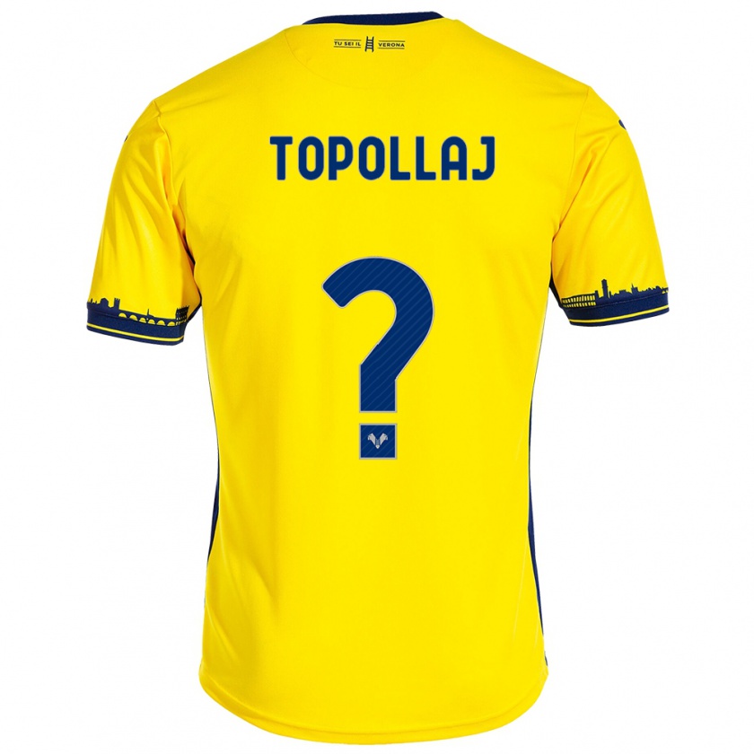 Kandiny Enfant Maillot Mark Topollaj #0 Jaune Tenues Extérieur 2023/24 T-Shirt