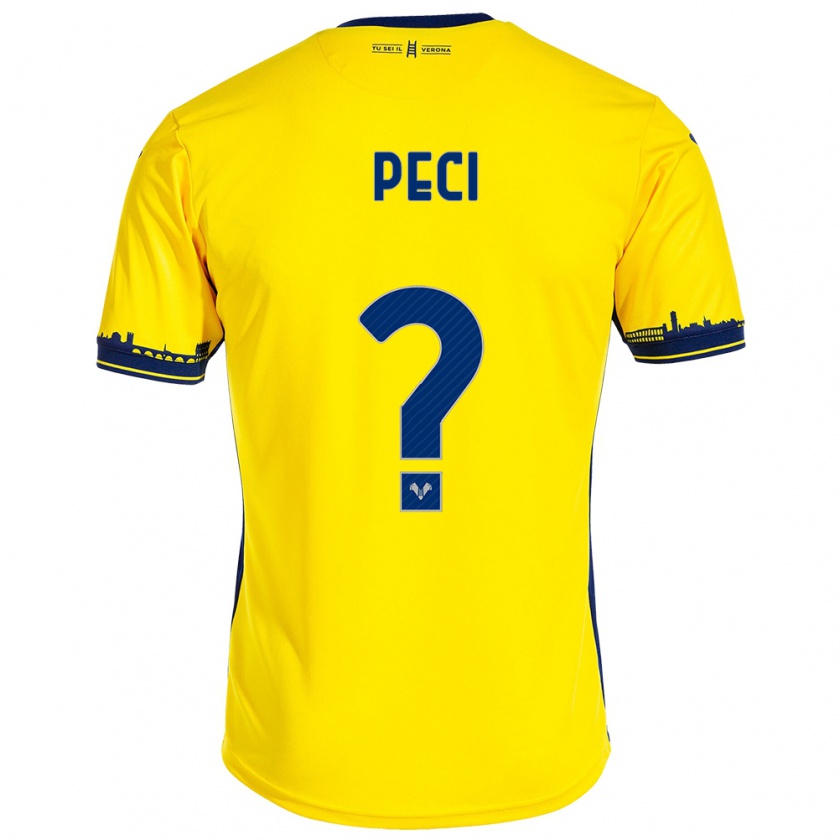 Kandiny Enfant Maillot Jurgen Peci #0 Jaune Tenues Extérieur 2023/24 T-Shirt