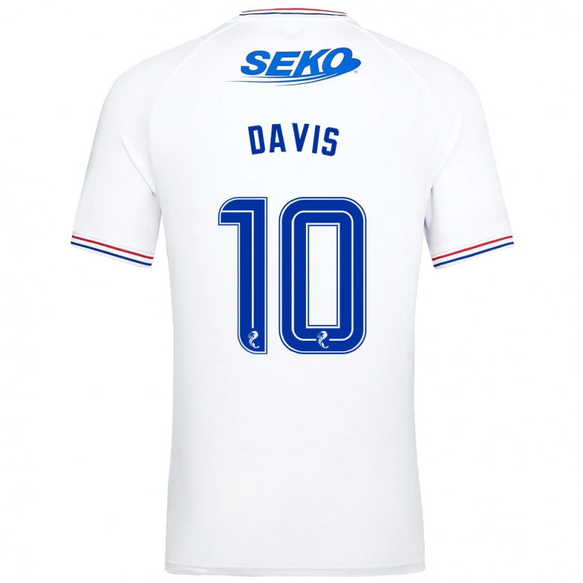 Kandiny Enfant Maillot Steven Davis #10 Blanc Tenues Extérieur 2023/24 T-Shirt