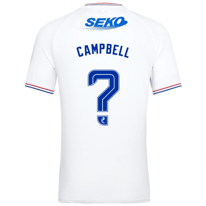 Kandiny Enfant Maillot Connor Campbell #0 Blanc Tenues Extérieur 2023/24 T-Shirt