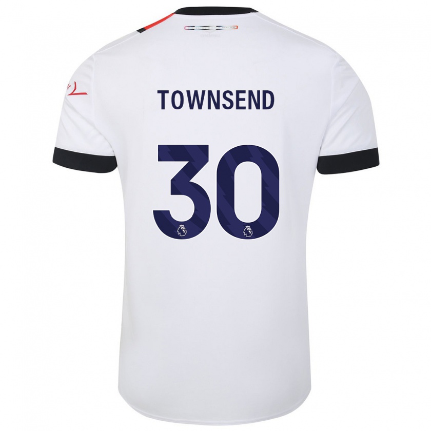 Kandiny Enfant Maillot Andros Townsend #30 Blanc Tenues Extérieur 2023/24 T-Shirt