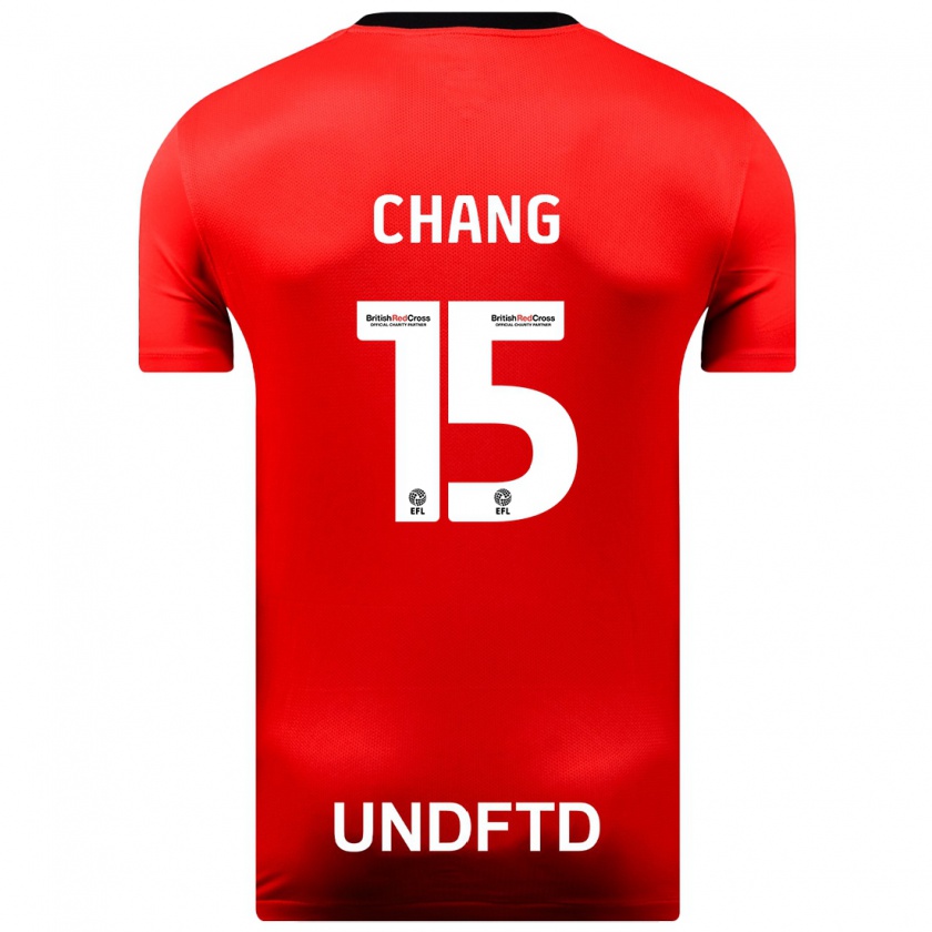 Kandiny Enfant Maillot Alfie Chang #15 Rouge Tenues Extérieur 2023/24 T-Shirt