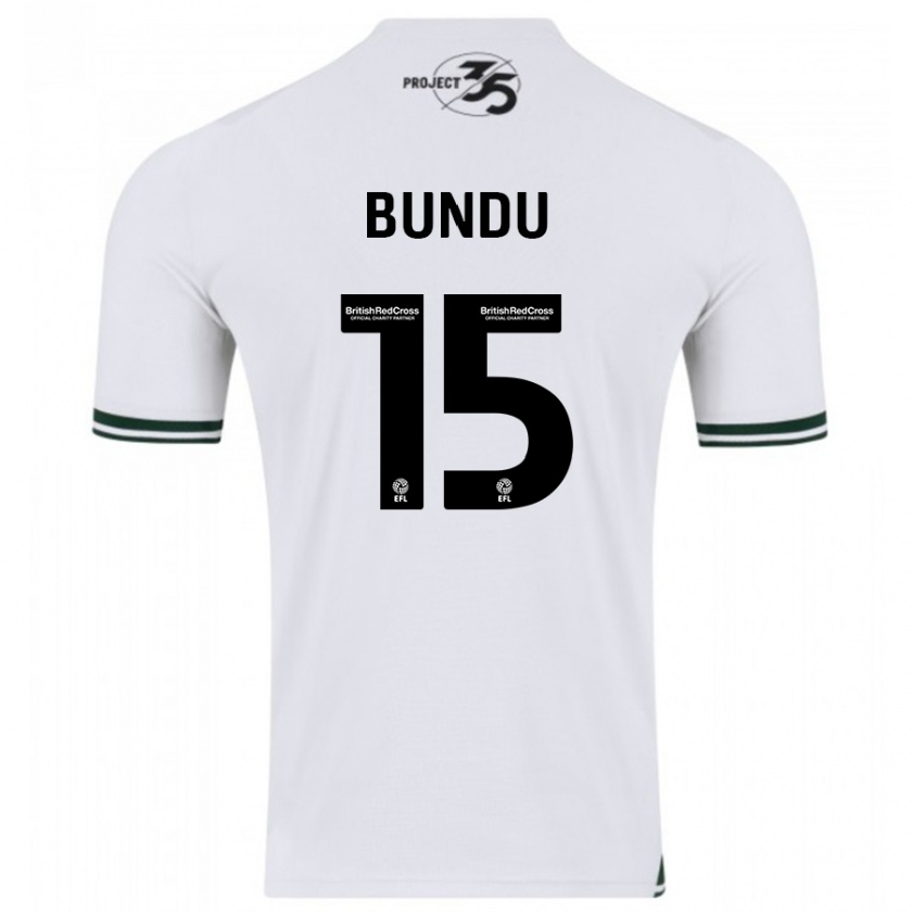 Kandiny Enfant Maillot Mustapha Bundu #15 Blanc Tenues Extérieur 2023/24 T-Shirt