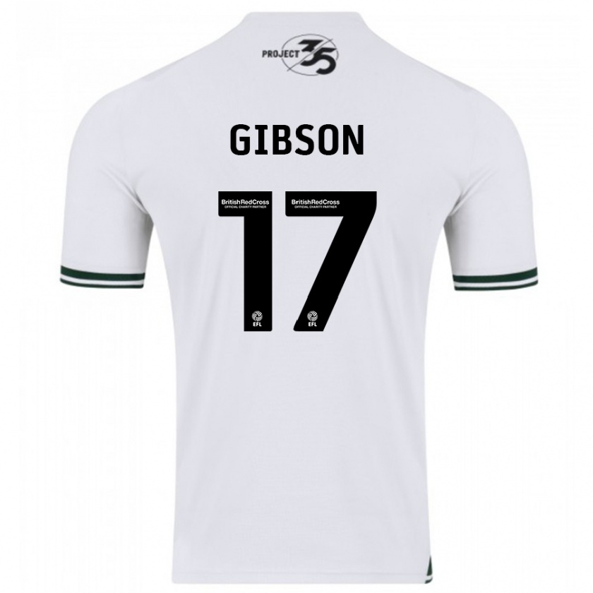 Kandiny Enfant Maillot Lewis Gibson #17 Blanc Tenues Extérieur 2023/24 T-Shirt