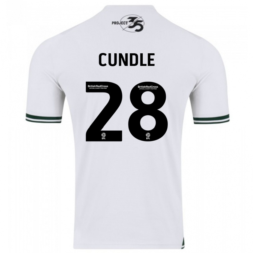 Kandiny Enfant Maillot Luke Cundle #28 Blanc Tenues Extérieur 2023/24 T-Shirt