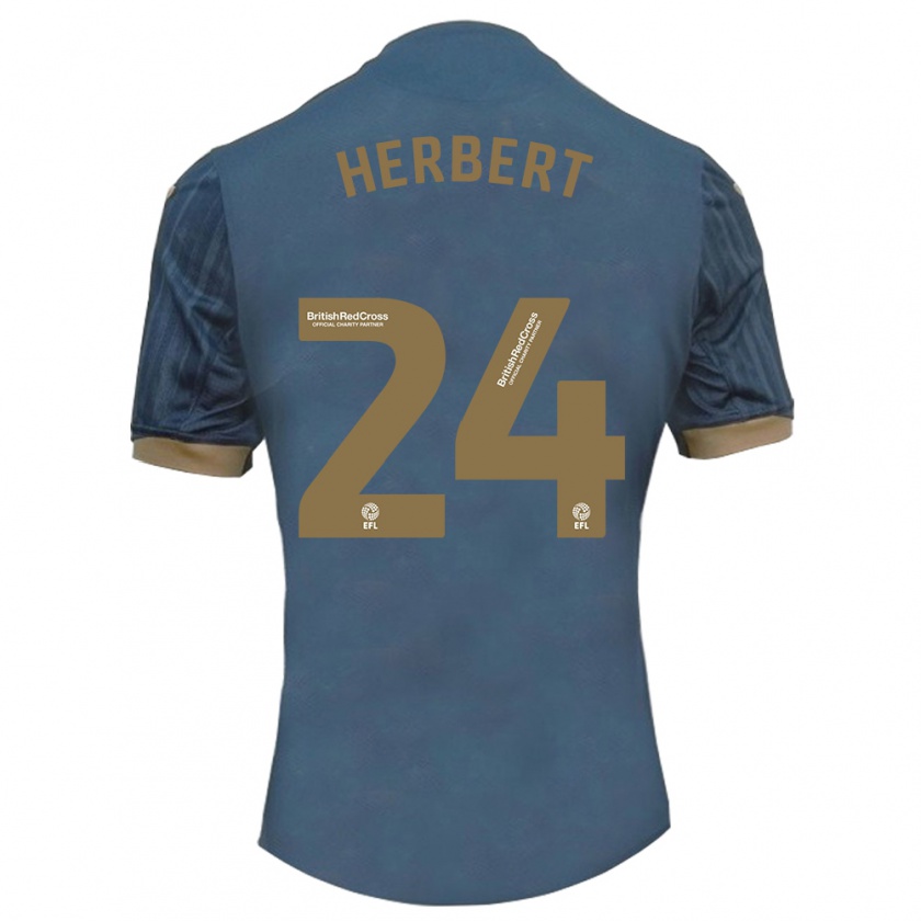 Kandiny Enfant Maillot Chelsea Herbert #24 Sarcelle Foncée Tenues Extérieur 2023/24 T-Shirt