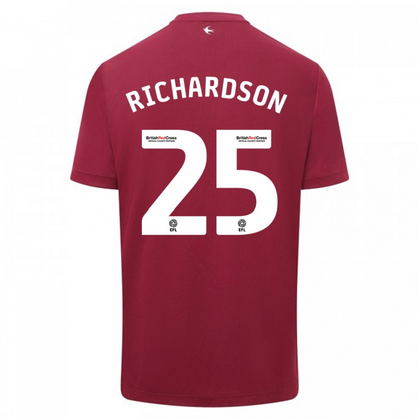 Kandiny Enfant Maillot Tija Richardson #25 Rouge Tenues Extérieur 2023/24 T-Shirt