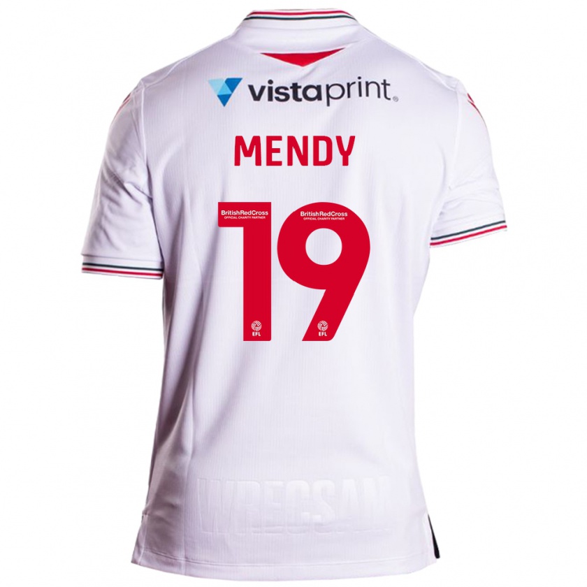 Kandiny Enfant Maillot Jacob Mendy #19 Blanc Tenues Extérieur 2023/24 T-Shirt