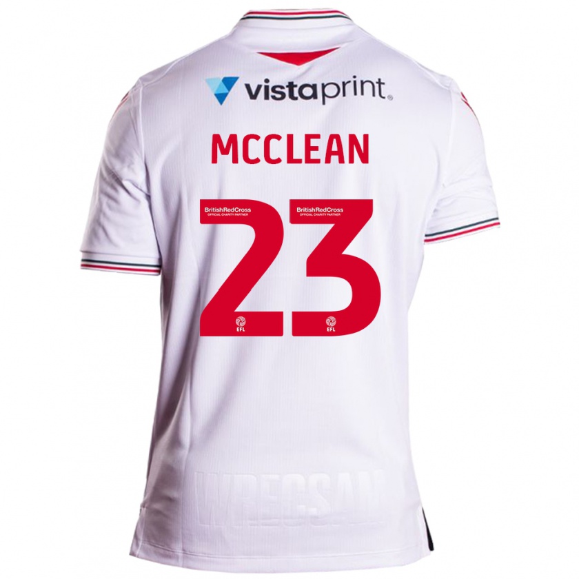 Kandiny Enfant Maillot James Mcclean #23 Blanc Tenues Extérieur 2023/24 T-Shirt