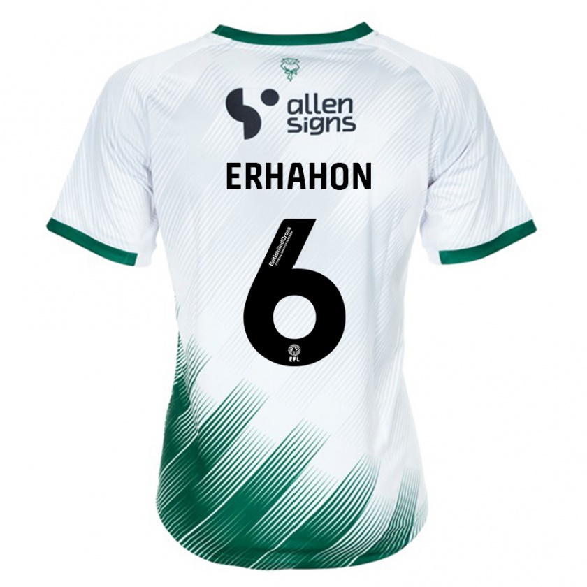 Kandiny Enfant Maillot Ethan Erhahon #6 Blanc Tenues Extérieur 2023/24 T-Shirt