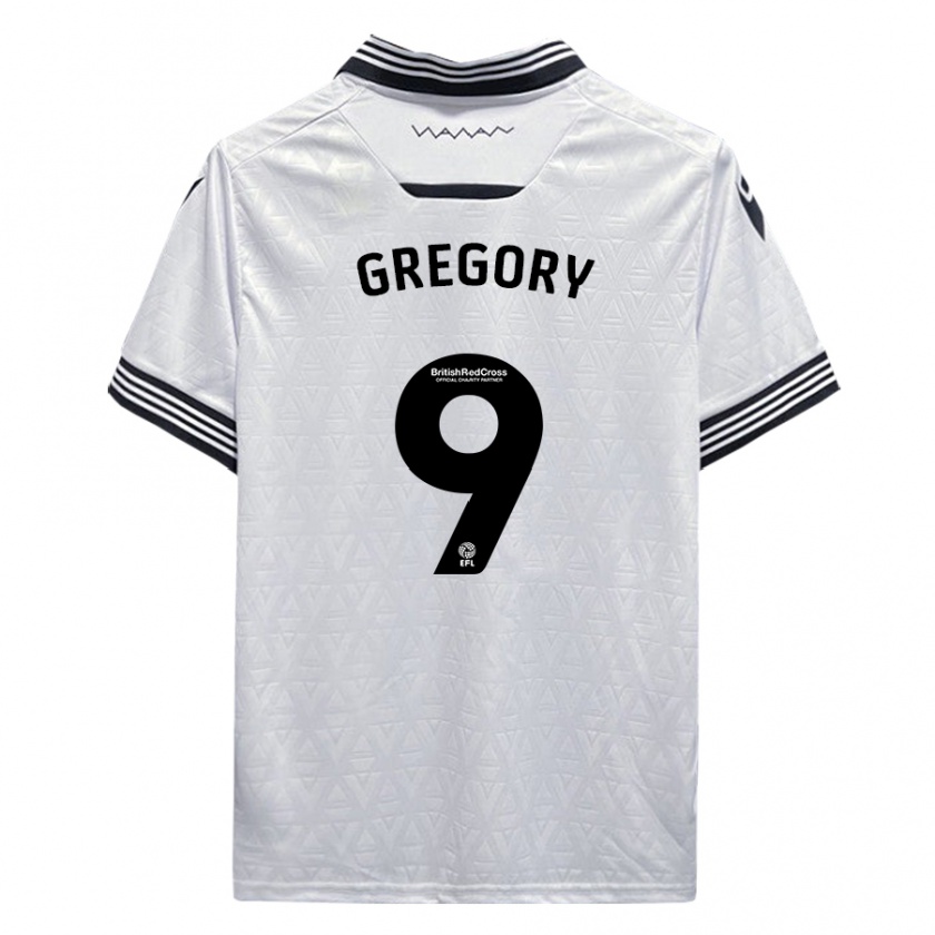 Kandiny Enfant Maillot Lee Gregory #9 Blanc Tenues Extérieur 2023/24 T-Shirt