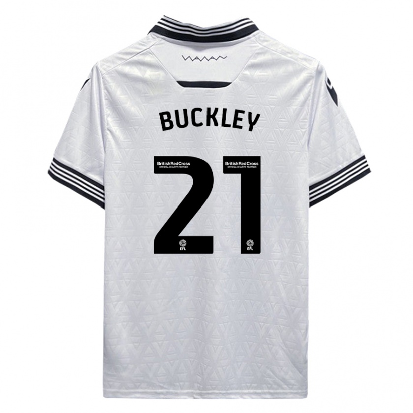 Kandiny Enfant Maillot John Buckley #21 Blanc Tenues Extérieur 2023/24 T-Shirt