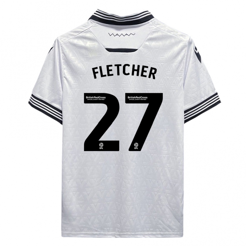 Kandiny Enfant Maillot Ashley Fletcher #27 Blanc Tenues Extérieur 2023/24 T-Shirt