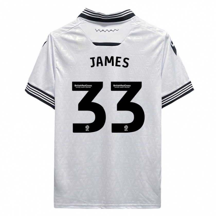 Kandiny Enfant Maillot Reece James #33 Blanc Tenues Extérieur 2023/24 T-Shirt