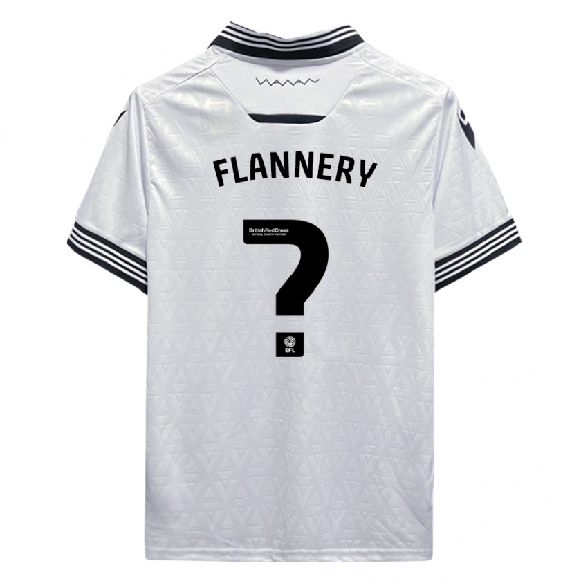 Kandiny Enfant Maillot Cian Flannery #0 Blanc Tenues Extérieur 2023/24 T-Shirt