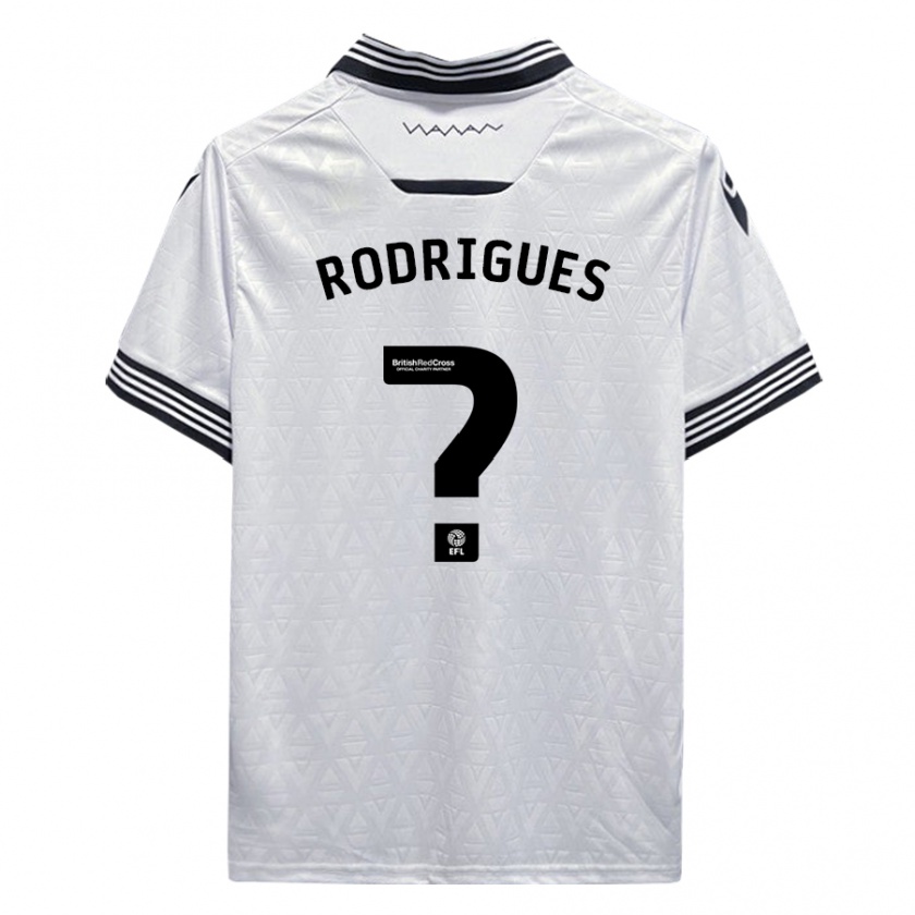 Kandiny Enfant Maillot Carlos Rodrigues #0 Blanc Tenues Extérieur 2023/24 T-Shirt