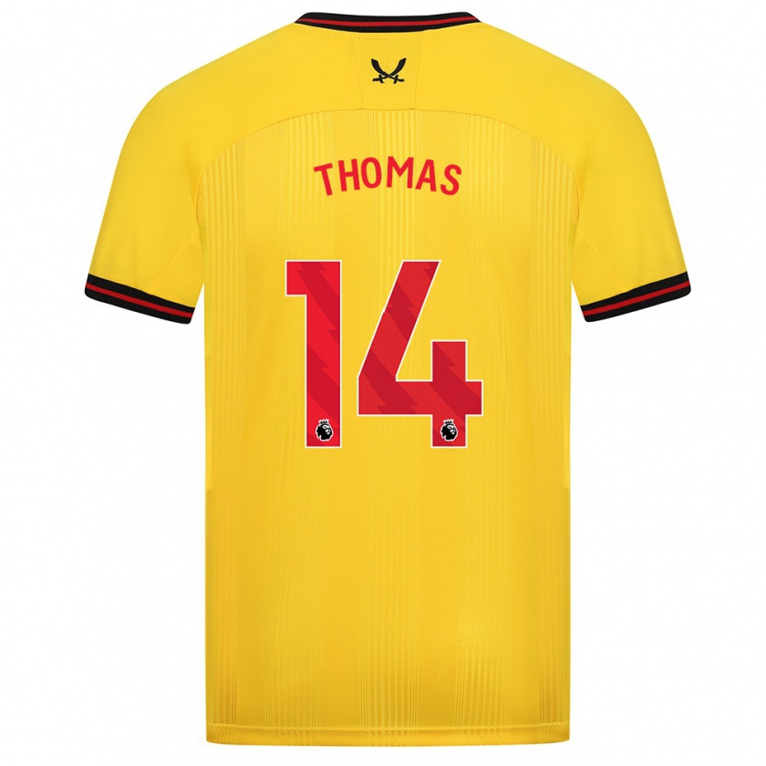 Kandiny Enfant Maillot Luke Thomas #14 Jaune Tenues Extérieur 2023/24 T-Shirt